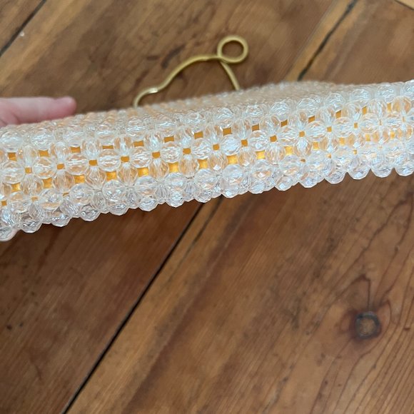 vintage Hong Kong handmade round beaded gold lining serpentine handled purse - Picture 12 of 12